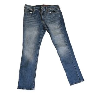 Lucky Brand Mens 34x30 Straight Leg Blue Denim Jeans Classic Fit Casual